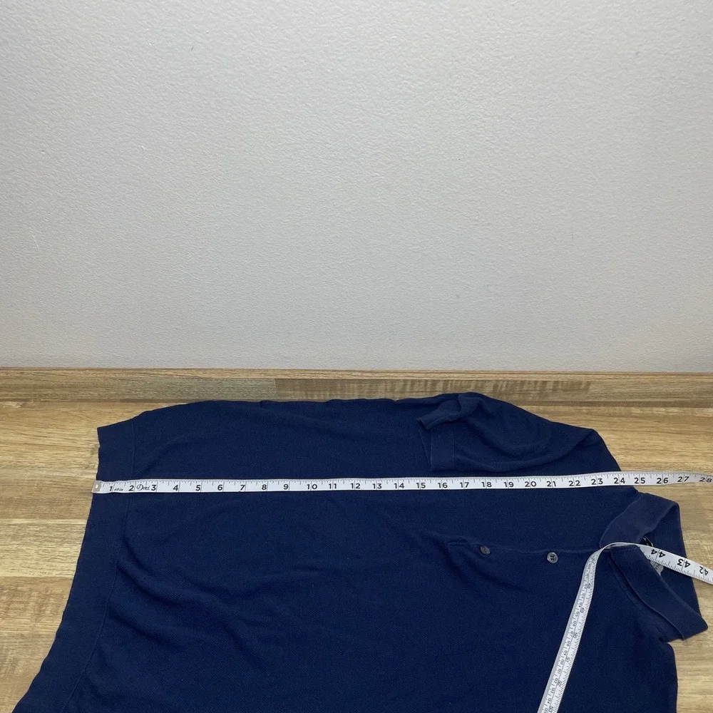 John Smedley Navy Sea Island Cotton Knit Polo Sweater Shirt Mens S England Pique